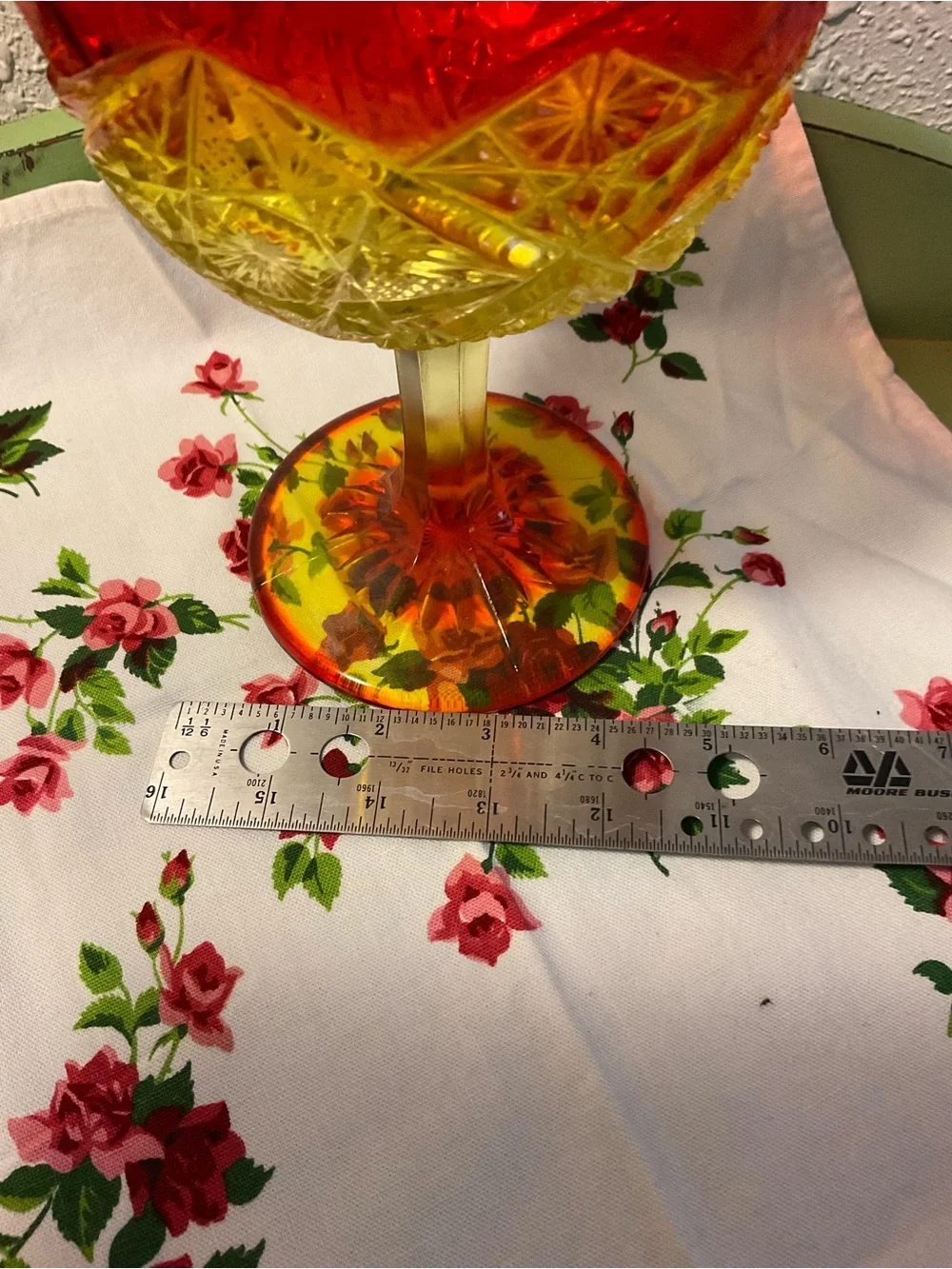 Vintage Amberina Depression Glass Pedestal Compote - Picture 9 of 11